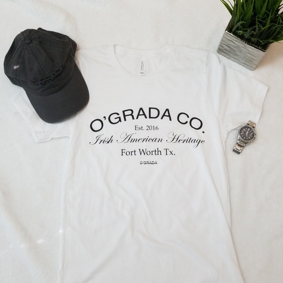 O'Grada Men's Classic White T-Shirt - Picture 1 of 4
